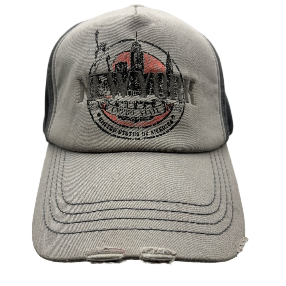 Torkia Apparel New York City Hat Trucker Cap Distressed Gray Mesh Back
